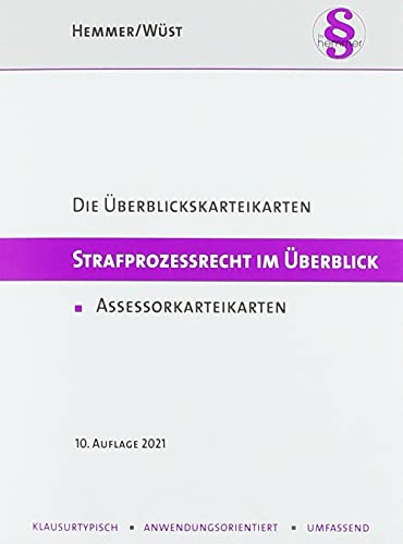 42200 - Assessor Übersichtskarteikarten - Strafprozessrecht: Assessorkarteikarten (Karteikarten - Strafrecht)