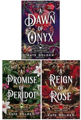 Sacred Stones Series 3 Books Collection Set By Kate Golden (A Dawn of Onyx, A Promise of Peridot & A Reign of Rose)