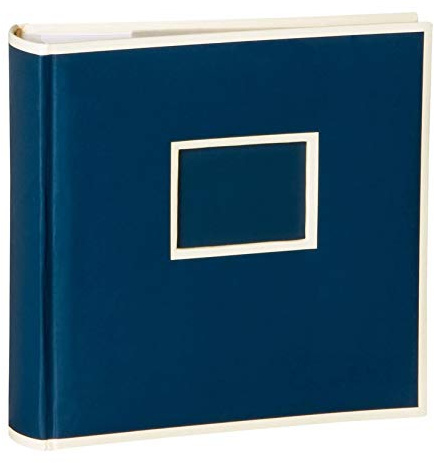 Semikolon 351132 200 Pockets Album - 23 x 22,3 cm - 100 Seiten cremefarben, für 200x 10x15 Fotos - marine blau