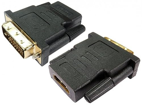 rhinocables - Female HDMI to Male DVI Adaptor | Gold Flashed Contacts for Reliable Signal | Supports 1920x1080 Resolution | Versatile Device Compatibility | Black, Gold
