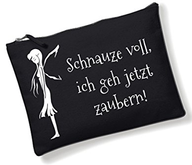 Make up Tasche Schnauze voll Kosmetiktasche mit coolem Spruch Schnauze voll Bedruckt Kulturbeutel schwarz Waschtasche Schminktasche