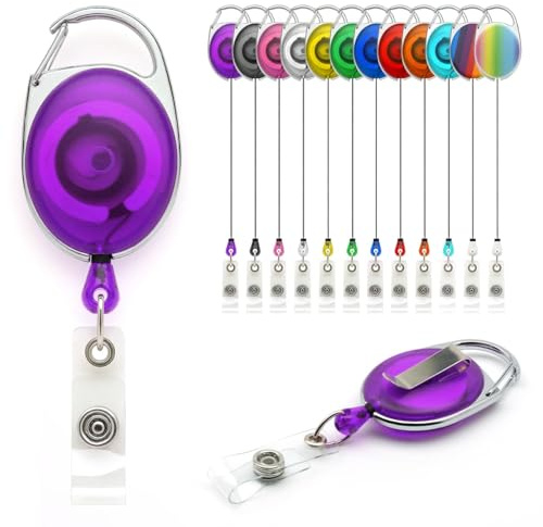 Violett Ausweisjojo Schlüssel JoJo mit Gürtel Clip Spulen 1 Stück, Ausweis für ID Badge Holder Yoyo Einziehbarer Kartenhalter Schlüsselkarten Schlüsselanhänger Set Schlüsselring Retractable