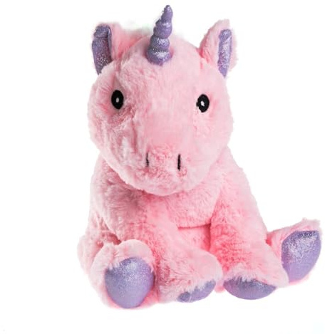 Pelucho - Bouillotte Peluche Licorne Rose - Bien-Être, Chaleur et Douceur - Micro-Ondable - Grains de Blé et Fleurs de Lavande - Fabriquée en France