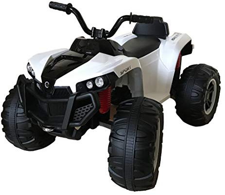 ES-TOYS Kinderfahrzeug - Elektro Kinderquad S888 2x25W, 12V7Ah (Weiss)