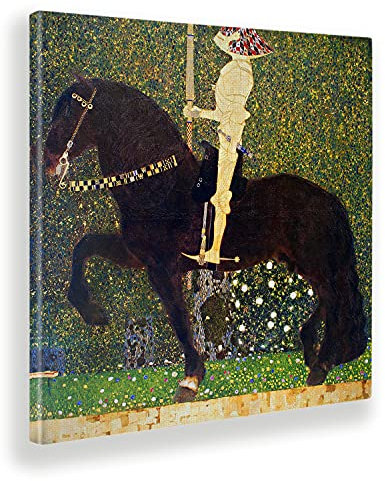 Giallobus - Gemälde - Gustav Klimt - Der goldene Ritter - Leinwand mit Standardrahmen - 100x100 - Bereit zum Aufhängen - Moderne Gemälde für zu Hause