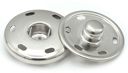 10 Sets Metall-Druckknöpfe Messing zum Aufnähen (25 mm)