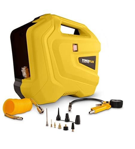 PowerPlus 10428 Compressore 10428-Compressore Portatile-1100 W-Funziona su 230 V-Pressione 8 Bar