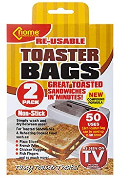2 Reusable Toaster Bags Non Stick Toasty Toast Sandwich TOASTIE Pockets Bag