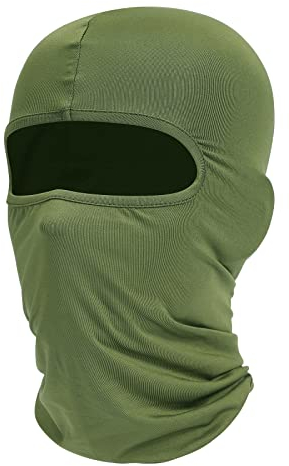 fuinloth Balaclava Ski Face Mask, Motorcycle Cycling Neck Warmer for Helmet, UV Protector Scarf for Men/Women Army Green