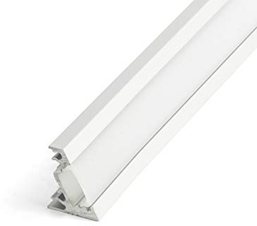 DQ-PP Profilo in alluminio a LED, angolo di 30 gradi, 2 m, in alluminio anodizzato, copertura in vetro smerigliato, senza staffe e senza tappi terminali, listello in alluminio per strisce LED
