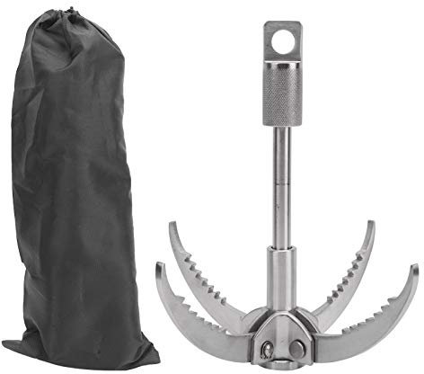 Alomejor Greifhaken Edelstahl-Greifhaken 4 Klauen Klettern Kletterhaken Outdoor Survival Tool