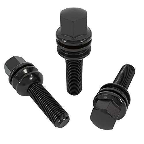 10 Radschrauben Radbolzen M14x1,5x30mm SCHWARZ Kugelbund R14 lose SW19 - Made in Europa