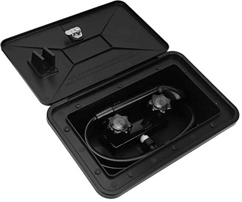 Doccia Esterna per ， Set Doccia a Mano Abbinato， Kit Box Doccia Esterno in ABS Nero con 2 Chiavi Accessori per per Roulotte