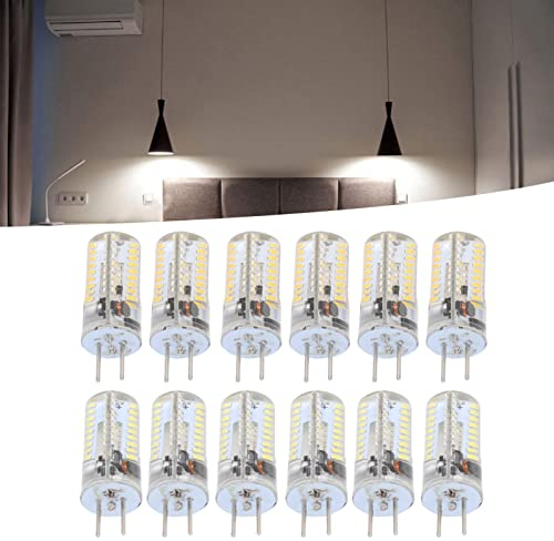 Garosa 6 Stück 5 W 500 Lm GY6.35 LED-Birnen mit 72 LEDs 360-Grad-Beleuchtung, Kühlkörper für Decken-Landschafts-Kronleuchter-Lampen(Reines Weiß)