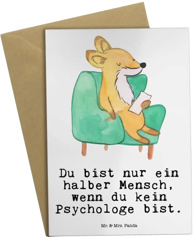 Mr. & Mrs. Panda Grußkarte Psychologe Herz - Geschenk, einladungskarten, hochzeitskarten, Therapeut, dankeskarten, weihnachtskarten, Studium, kommunionskarte
