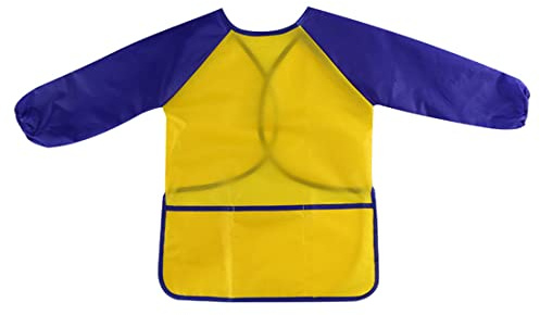 SULIUDAJI Grembiule da Pittura Bambini Impermeabile Scuola con 3 Tasche per Bambini 5-8 Anni (Taglia M)