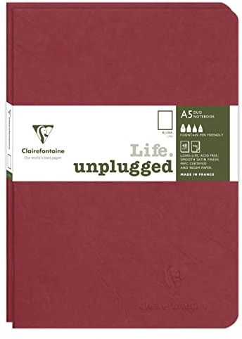 Clairefontaine 733182C 2 Notizhefte Nomaddict DUO A5 48 Blatt blanko Rot