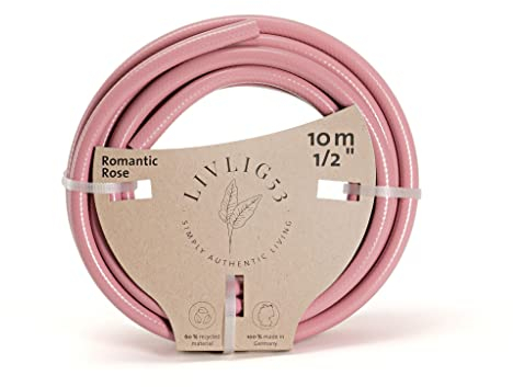Livlig53 LIVLIG Gartenschlauch 10m, Flexibler Premium Wasserschlauch aus 60 Prozent Recyclingmaterial, UV beständig, knickfest, Design Gartenschlauch 1/2 Zoll in Rosa