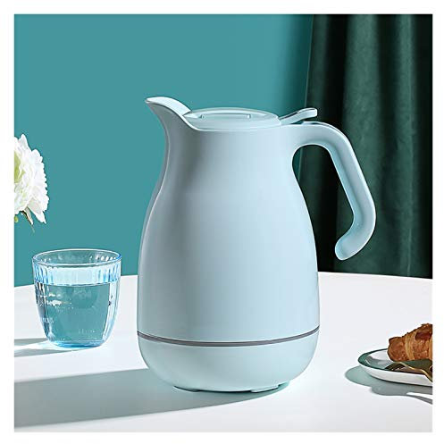 Vacuum Insulated Thermos Carafe Jar,Plastic Thermal Carafe with Glass Liner,Double-Wall Thermal Carafe Coffee Pot,24 Hour Heat Retention,for Tea, Hot Beverage (Color : Blue, Size : 1.5L)