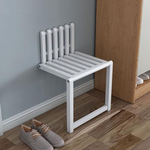 MEYEBP Sgabello Pieghevole A Parete Sgabello da Bagno, Panca da Ingresso A Muro Sedia Invisibile, Panca per Scarpe in Legno Pieghevole, Portata 150kg Sedile da Doccia, per Corridoio Bagno