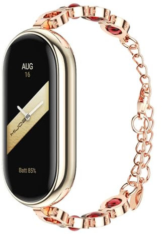 MVRYCE Kompatibel mit Mi Band 8 Ersatzarmbänder, Edelstahl-Ersatzarmband für Damen, verstellbar, Fitness-Armband, Armband für Mi Band 8 (Y01)