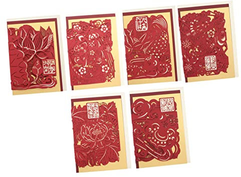 MAGICLULU 6stücke Chinesische Stil Neujahrsgrußkarten Frühlingsfest Glückwunschkarten Gemischter Stil Für Ihre Liebsten Kreative Dekoration Für Festliche Anlässe Zum Ausdrücken Von