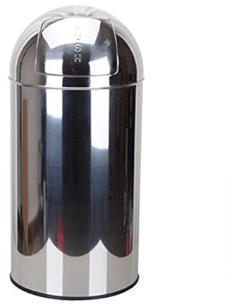 Poubelle Poubelle à Ouverture pivotante, Poubelle en Acier Inoxydable avec Couvercle, Poubelle Commerciale de 9,2/13,2 gallons, Parfaite for la Maison, Le Bureau et Les Affaires Recyclage (Size : 50L