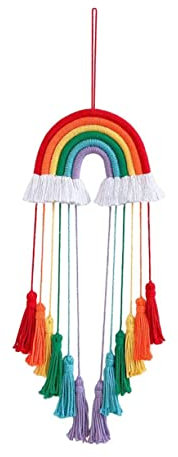 TOPBATHY Gewebter Hänge-Regenbogen Anhänger Zarte Wanddekoration Hängendes Wohndekor Regenbogenfarben Innen Und Außenbereich Geeignet Für Zimmer Fenster Und