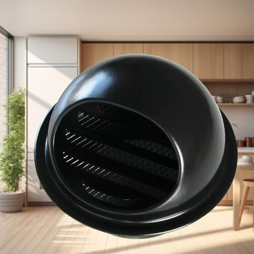 IkErna Weatherproof Vent Cap Ventilation Outlet Bathroom Fans Exhaust Hood Round Stainless Steel Vent Covers/Black/80Mm/3In