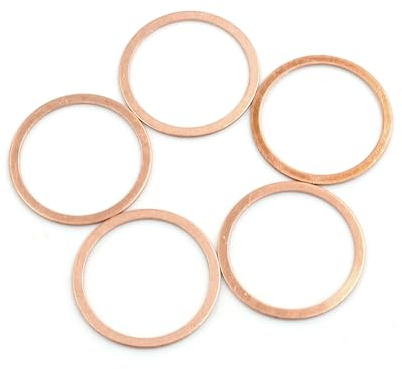 A ABSOPRO Arandelas Planas De Cobre para Sellado, Anillos En Forma De O, Diámetro Interno De 32 mm (Juego de 5)