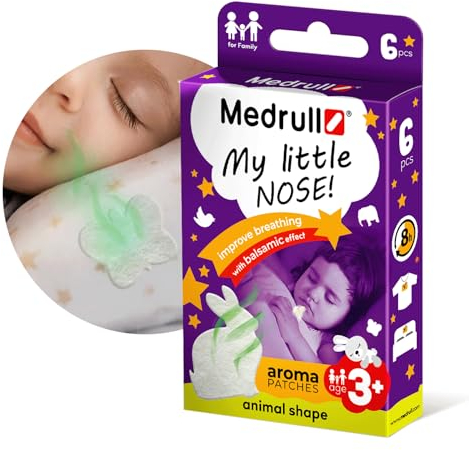 Medrull My Little Nose Animals Aromatisches Pflaster mit Balsam - Verbessert die Nasenatmung mit laufender Nase - Aroma Inhaler für Kinder und Erwachsene Vorbeugung gegen Erkältungen