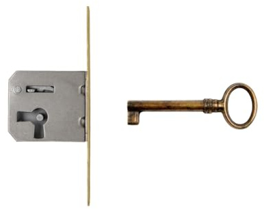 Holzando Möbelschloss Einsteckschloss mit Schlüssel 02.4014-3013.01 Rechts - Dornmaß 25mm- Halmlänge 42mm