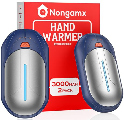 Handwärmer Taschenwärmer Elektrisch Wiederverwendbar Wiederaufladbar: 2er Pack 6000mAh USB Aufladbar Klein Mini Handschuhwärmer Camping Büro Skifahren Outdoor Winter Geschenk für Damen Herren Kinder