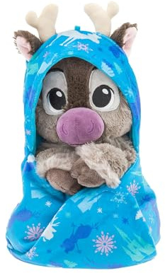 Disney Store Official Baby Sven Soft Toy, Frozen, 27cm / 11, Baby Reindeer Plush with Removable Blanket, Suitable from Birth, 0+