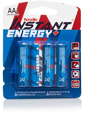 Roselle Instant Energy Plus Lot de 4 piles AA LR6/AM3/1,5 V