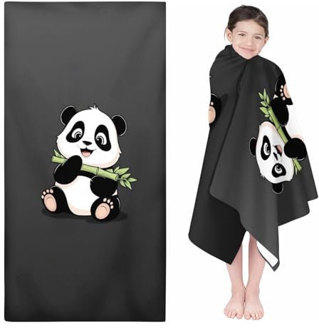 Qiqumax Cartoon Panda Strandtuch 90x180 cm Badetuch Strandlaken Handtücher 50x100cm Für Fitness Outdoor Badetuch Groß 100x200cm Microfaser Handtücher Handtuch (6,50 x 100 cm)