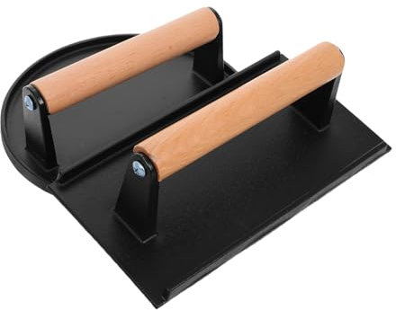 MAGICLULU Presse à Hamburger en Fonte avec Manche en 2 Pièces Presse à Viande Robuste Surface Non Revêtue pour Grillades Et Barbecue Poids pour Hamburgers