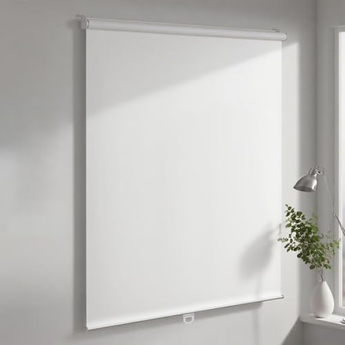 Joyedeco Cordless Blackout Roller Blinds without Drill (White, 40 x 100 cm)