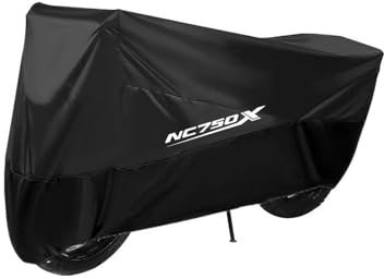 ZNCOJL Allwetter Motorradabdeckung Für HON&DA NC750X NC 750 X Motorrad-Schutzhüllen Wasserdicht Regen- Und Staubdicht(Schwarz,XXXL for 220cm)