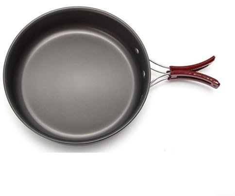Jotekonoby Poêle à frire de camping en aluminium anti-adhésif de 20 cm avec poignée pliable, poêle portable pour randonnée, pique-nique, randonnée