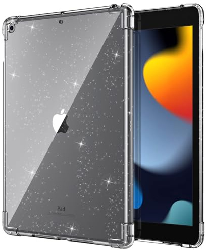 TiMOVO Étui de Protection en TPU Compatible avec Nouvel iPad 9ème Gén 2021, iPad 8ème Génération 2020, iPad 7ème Génération 10.2 2019, Coque pour Nouveau iPad 10.2-Pouces 2019, Pailleté Claires