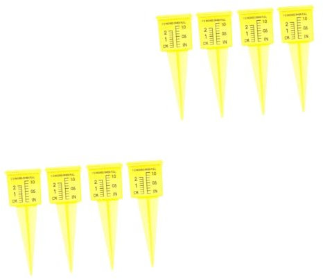 COOPHYA 8pièces Pluviomètre De Jardin Plastique Jauge De Pluie Précise pour Mesurer Les Précipitations Extérieures Installation Facile pour Votre Pelouse Et Jardin