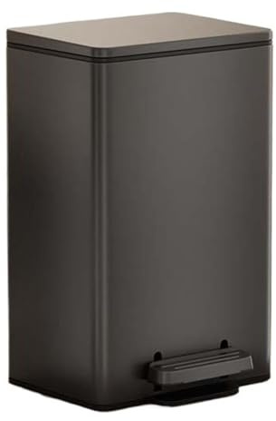 NexaGeniX mülleimer Mülleimer mit Deckel, Mülleimer aus Edelstahl mit Fußpedal, Soft-Close-Tretmülleimer mit Inneneimer for das Home Office Commercial mülleimer für Innenbereich(Schwarz,40L)