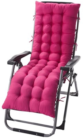 Mateju Cojín para Tumbona de Jardín, Suave Cómodo Cojín Reclinable Colchoneta para Tumbonas, Ideal para Exterior Sillas Balcón Terraza Playa Jardín, Multicolor (Rosa,48x175x8cm)
