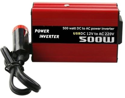 Convertisseur Convertisseur Puissance CC vers CA 500 W Onduleur Voiture 12 V CC vers 110 V 220 V CA Transformateur Automatique avec Double Adaptateur USB Voiture Transformateur(12V to 220V AC)