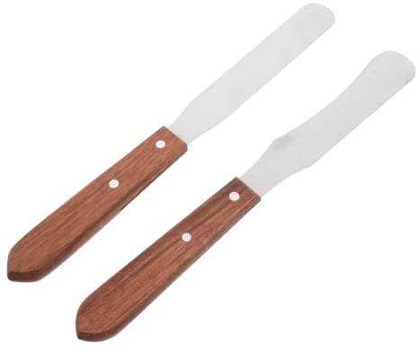 FOMIYES Spatola per Cera con Manico in Legno Applicatore in Acciaio Inossidabile per Rimozione e Strumento Riutilizzabile per e Liscia e Domestico