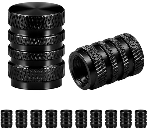 10 Pz Tappini Gomme Auto Neri, Tappi Pneumatici Auto, Tappi Valvole Pneumatici Autos, Cappucci delle Valvole per Automobili, Tappo della Valvola del Pneumatico dell'Autos Moto Biciclette Camion