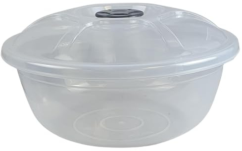 Easy Shopping® 5 Liter and 11 Liter Clear Round Basin Bowl with Lids Transparent Salad Bowl & Food Storage Container (5 Liter)