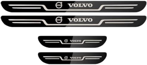 CHANGNIANFA 4 Piezas Acero Inoxidable Decoración para Estribos para Volvo V40 2016-2020, Protector Umbral Puerta Embellecedor de Pedal de Bienvenida