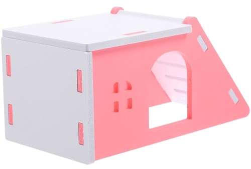 BELLIFFY Hamsterhaus aus PVC für Kleine Haustiere und Kaninchen Rosa Versteck und Schlafplatz für Käfig Praktisches Kleintierversteck im Haushalt